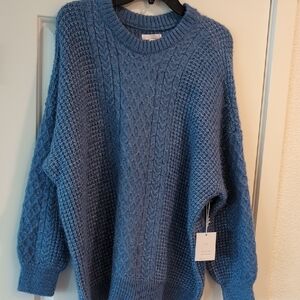 LC Lauren Conrad Textured Blue Sweater Plu Size 0X